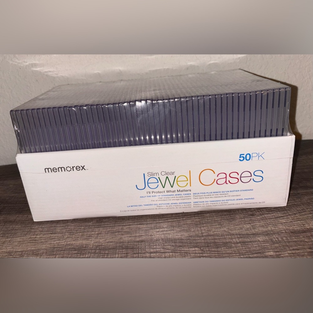 Memorex Slim Jewel CD Cases 50-Pack – New in Box